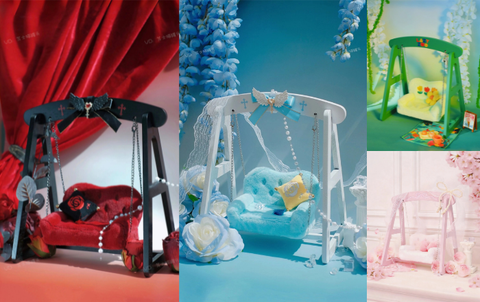 ドール・ぬいぐるみ向け組み立て式ブランコソファ