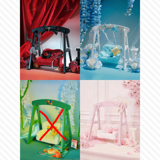 【仮予約】ドール・ぬいぐるみ向け組み立て式ブランコソファ(全4色)